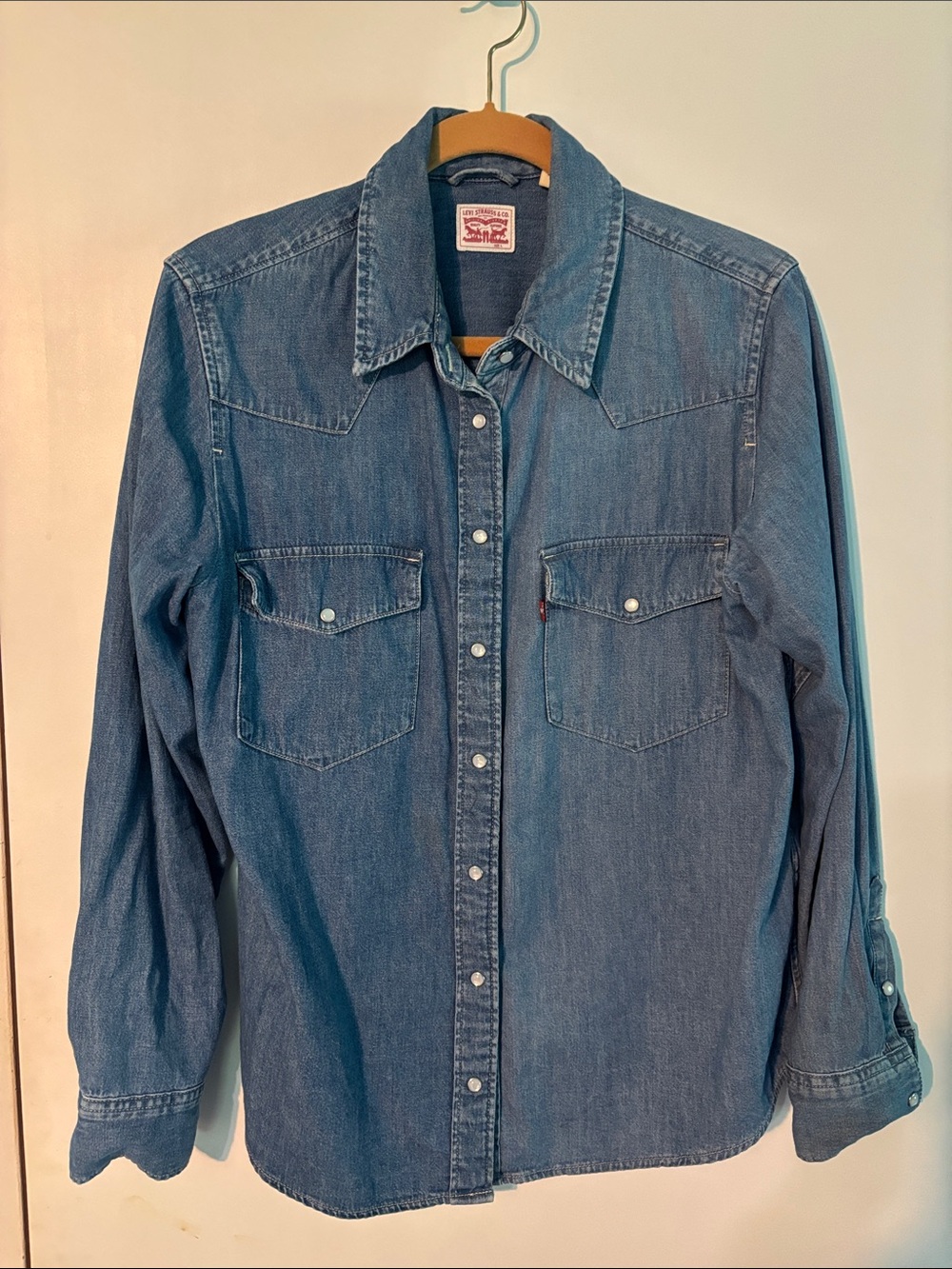 Levi's Medium Blue Denim Western Button-Down Shirt